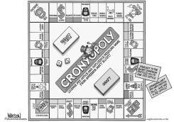 LOCAL MO-CRONYOPOLY LICENSE FEE OFFICE GAME-GRAYSCALE by RJ Matson