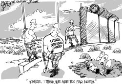 UTAH NATIONAL GUARD FENCING by Pat Bagley