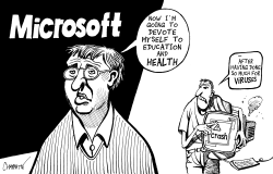 BILL GATES LEAVES MICROSOFT by Patrick Chappatte