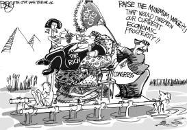 MINIMUM WAGE SLAVES by Pat Bagley