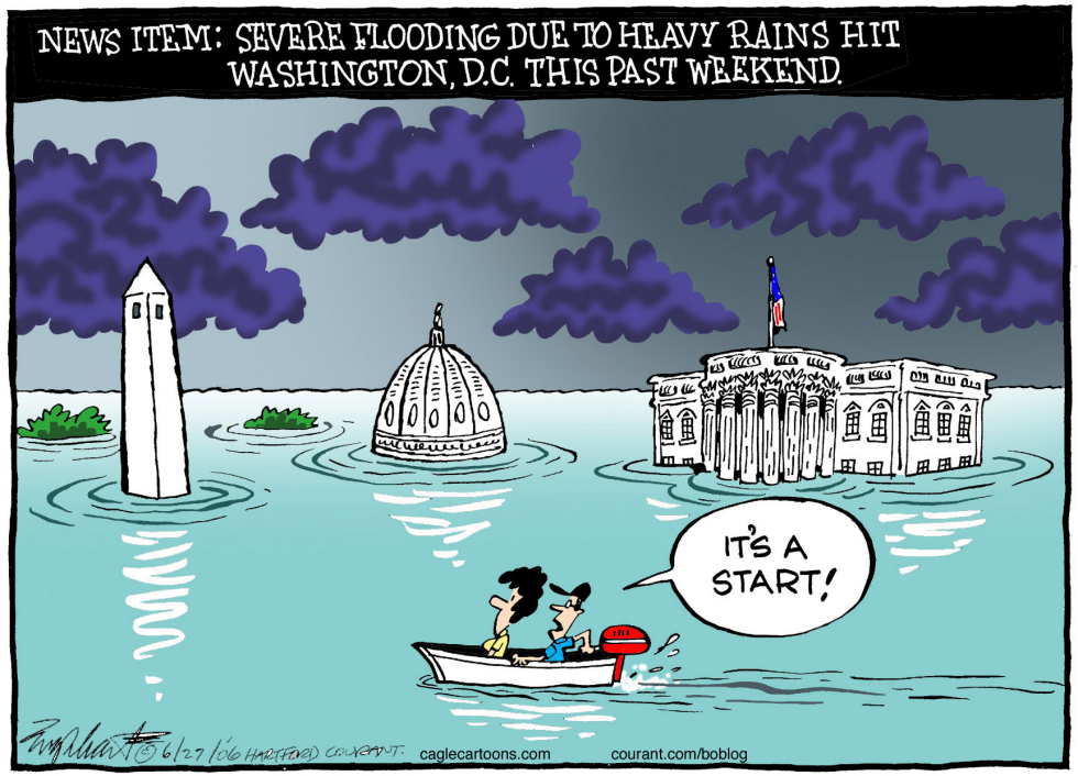  WASHINGTON FLOODED by Bob Englehart