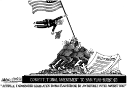 HILLARY CLINTON HAS IT BOTH WAYS ON FLAG-BURNING AMENDMENT by RJ Matson