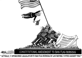 HILLARY CLINTON HAS IT BOTH WAYS ON FLAG-BURNING AMENDMENT by RJ Matson