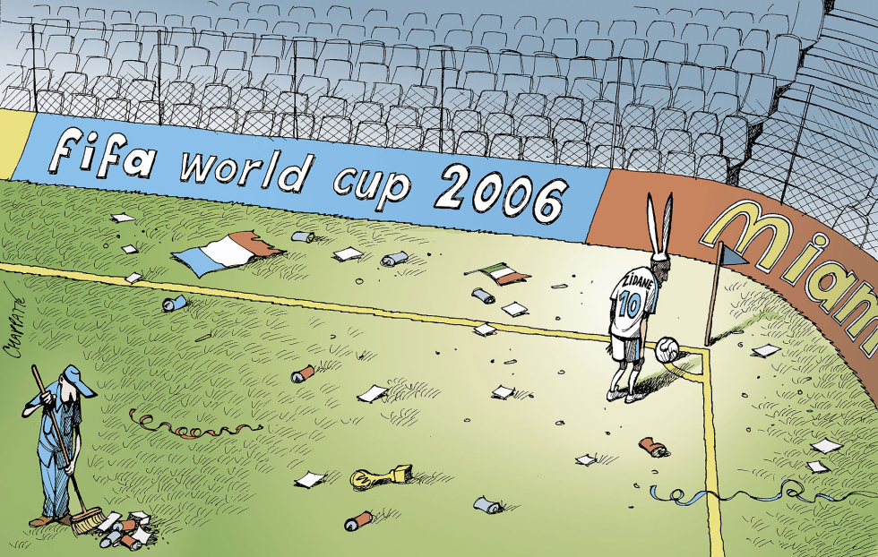  THE WORLD CUP IS OVER - AND SO IS ZIDANE by Patrick Chappatte