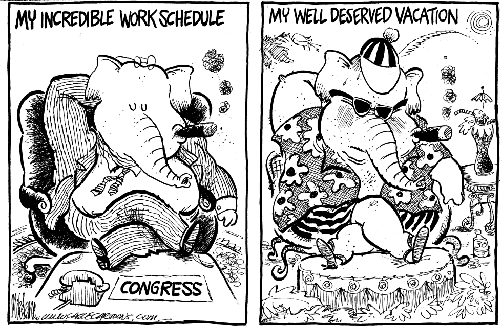  WHEN CONGRESS VACATIONS by Mike Lane