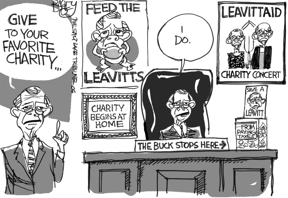  CHARITABLE GIVER LEAVITT by Pat Bagley