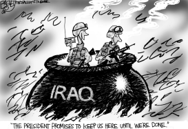 WELL DONE IN IRAQ BW by Pat Bagley