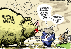 INHERITANCE TAX PIG by Pat Bagley