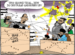 NEW SADDAM TRIAL  by Bob Englehart