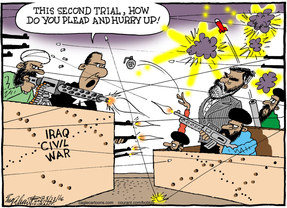  NEW SADDAM TRIAL  by Bob Englehart