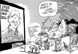 STEVE IRWIN by Pat Bagley