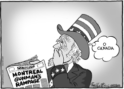 MONTREAL GUNMAN by Bob Englehart