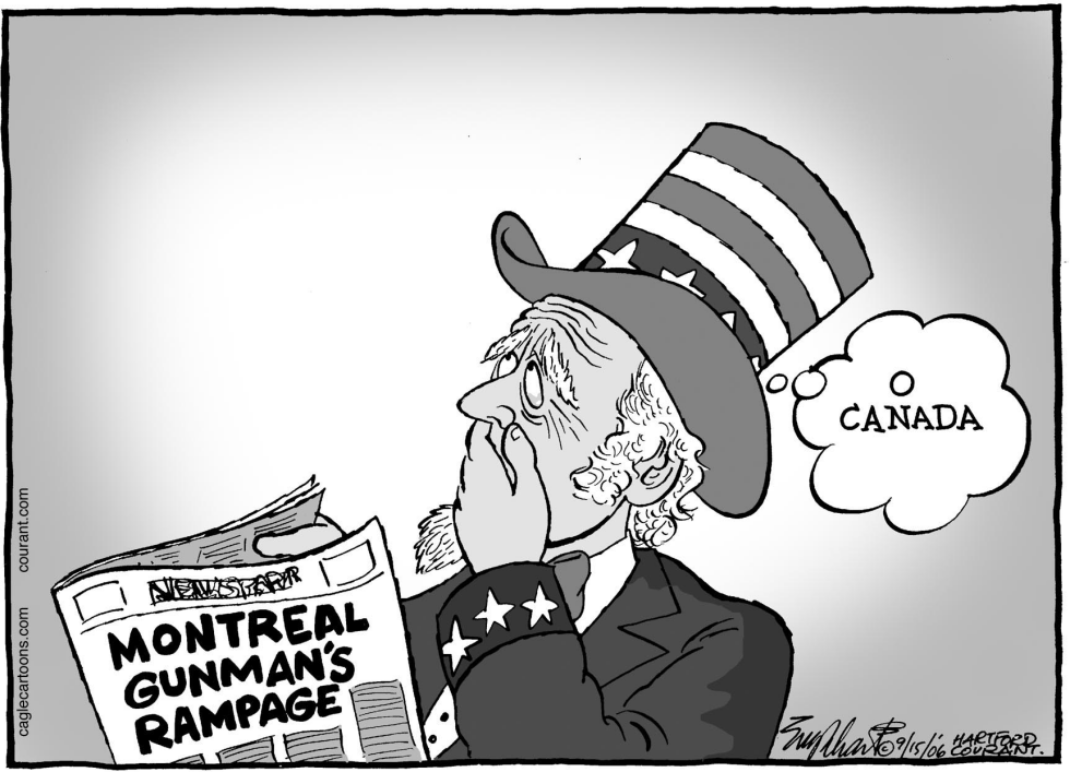  MONTREAL GUNMAN by Bob Englehart