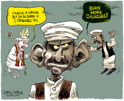 POPE IN MUSLIM EAR by Daryl Cagle