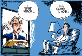 BUSH V IRAN by Pat Bagley