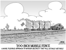 700-INCH MOBILE BORDER SECURITY FENCE-GRAYSCALE by RJ Matson