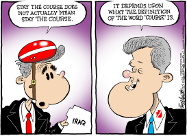 STAY THE COURSE OR NOT by Bob Englehart