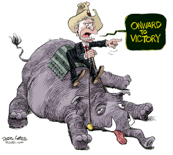 VICTORY ELEPHANT  by Daryl Cagle