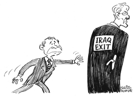 IRAQ EXIT -B&W by Christo Komarnitski