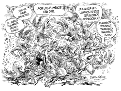 PELEA DE DEMOCRATAS by Daryl Cagle