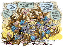 PELEA DE DEMOCRATAS  by Daryl Cagle