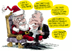 BUSH SANTA IRAQ  by Daryl Cagle