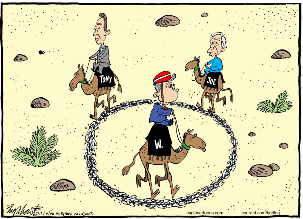  TONY BLAIR GEORGE BUSH JOE LIEBERMAN by Bob Englehart