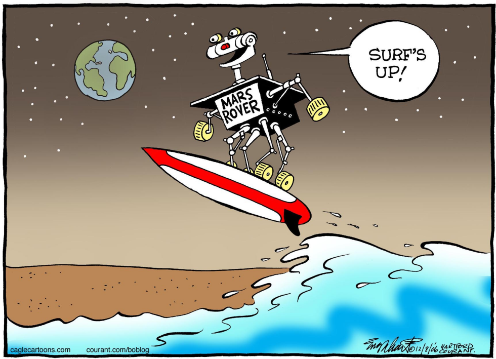  WATER FOUND ON MARS by Bob Englehart