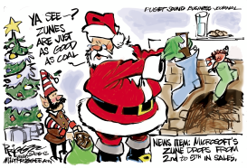 A ZUNE CHRISTMAS by Milt Priggee