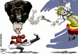 PUTIN KICKS by Pat Bagley