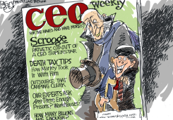 CEO SCROOGE  by Pat Bagley