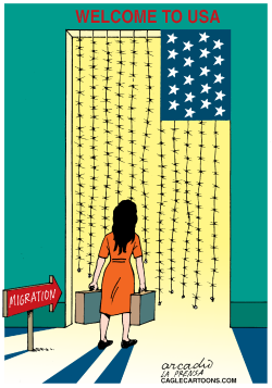 THE PAINFUL DOOR TO THE USA  by Arcadio Esquivel