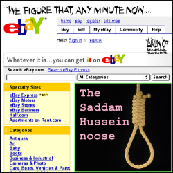 HUSSEIN NOOSE ON E-BAY by Aislin