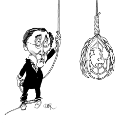 BAN KI-MOON HANGING UN-LOGO by Riber Hansson