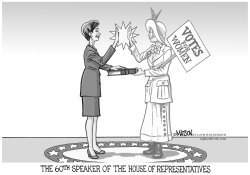 SUFFRAGETTE SWEARS IN NANCY PELOSI by RJ Matson