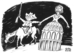 BUSH&PELOSI - B&W by Christo Komarnitski