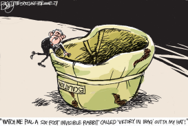 IRAQ HAT TRICK by Pat Bagley