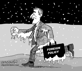 BUSH FROZEN BY HIS POLICY BY ARCADIO by Arcadio Esquivel