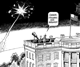 CHINA DESTROYS A SATELLITE by Patrick Chappatte