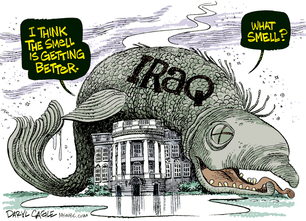  STINKY IRAQ FISH by Daryl Cagle