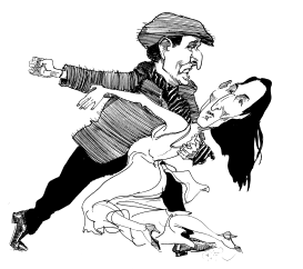 SARKOZY AND ROYAL DANCING APACHE by Riber Hansson