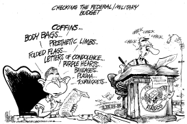 CHECKING THE FEDERAL MILITARY BUDGET by Mike Lane