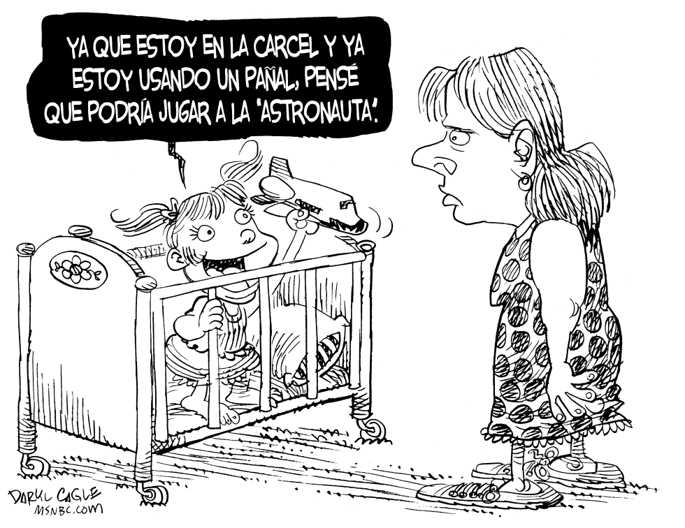  CARCEL PARA LA ASTRONAUTA CON PAñAL by Daryl Cagle