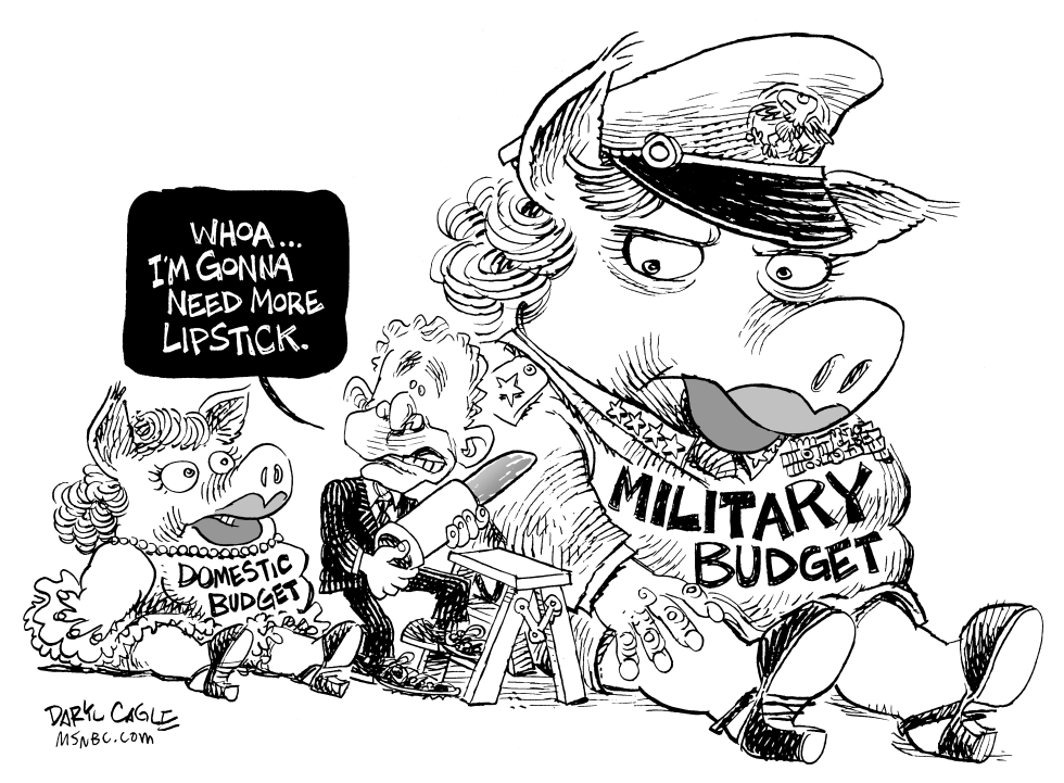  BUDGET LIPSTICK PIG by Daryl Cagle