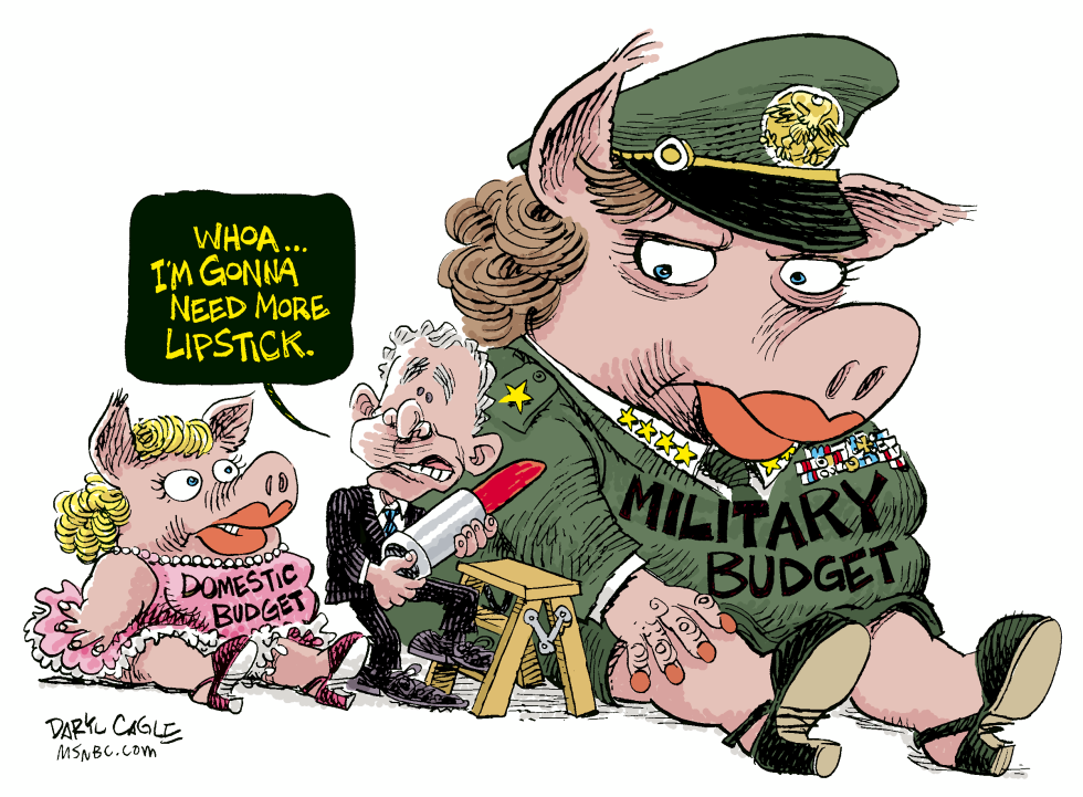  BUDGET LIPSTICK PIG  by Daryl Cagle