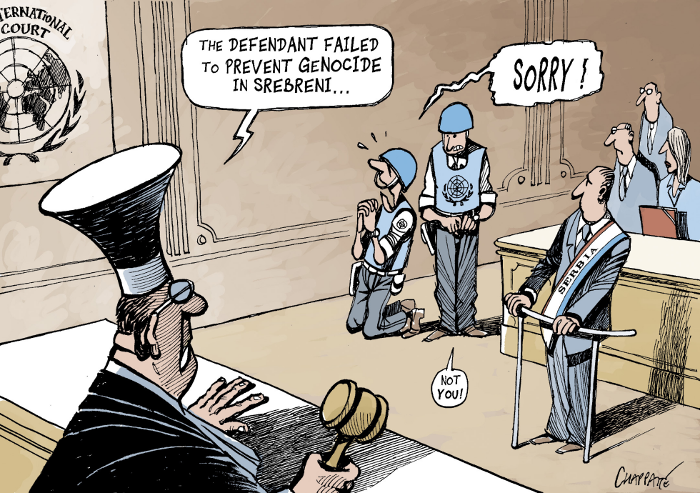  SERBIA FACES WORLD COURT by Patrick Chappatte