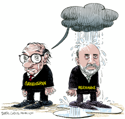 GREENSPAN BERNANKE  by Daryl Cagle