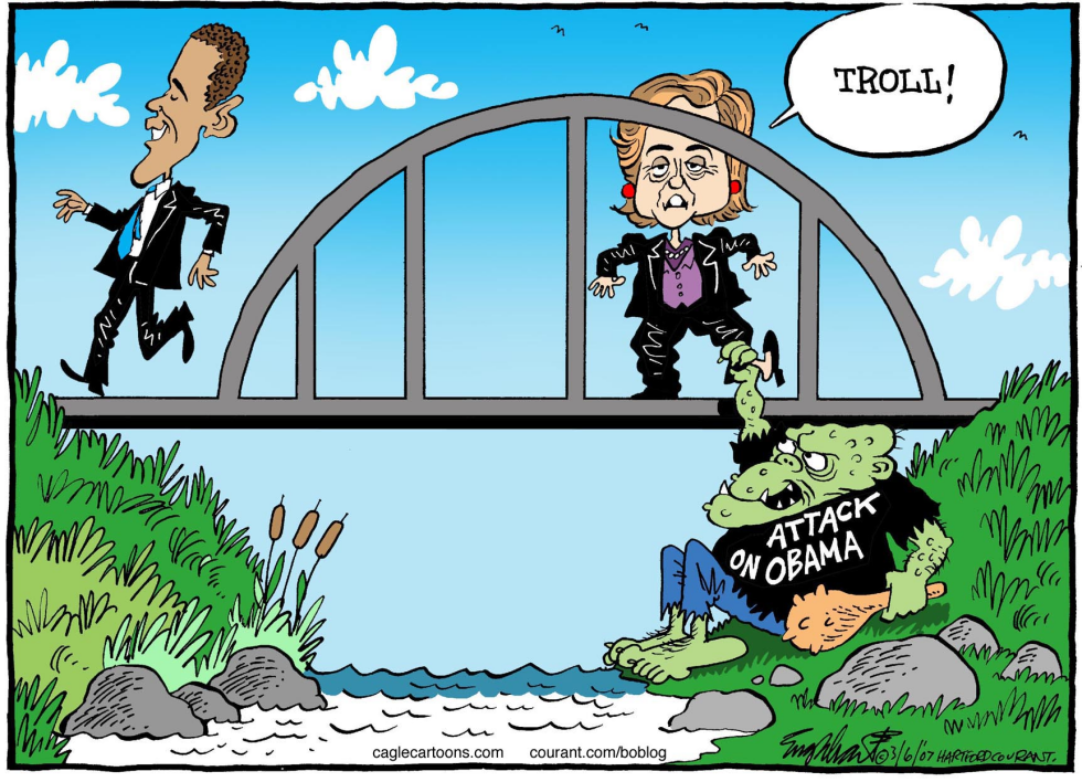  OBAMA AND HILLARY  by Bob Englehart