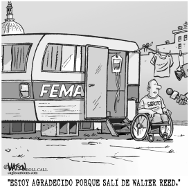 VETERANO HERIDO HOSPITALIZADO EN REMOLQUE DE LA FEMA by RJ Matson