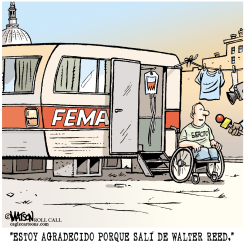 VETERANO HERIDO HOSPITALIZADO EN REMOLQUE DE LA FEMA  by RJ Matson